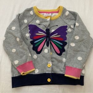 Hanna Andersson polka dot butterfly cardigan size 5 110cm